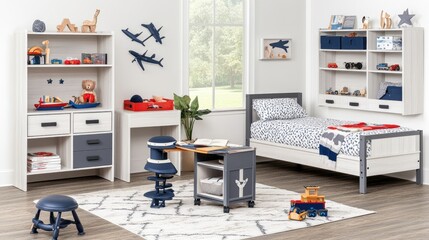 Modern Child's Bedroom with Cozy Decor and Furniture