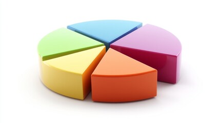 Colorful Pie Chart Segments on White Background
