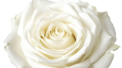 Elegant White Rose Bloom Close-Up View