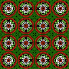 Pattern with crochet granny square with flowers wallpaper handmade decorative art design print	
