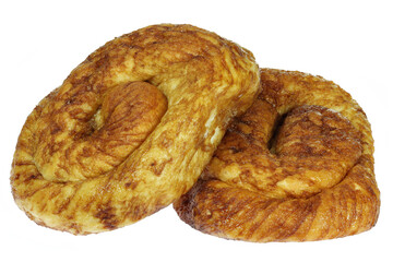 Dutch Zeeuwse bolus pastry isolated on white background