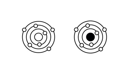 Atomic Structure icon design with white background stock illustration