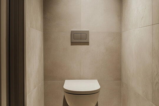 The toilet wall is made of light beige micro-cement, and the overall color tone is clean and elegant. The walls have a subtle texture, giving people an artistic feeling.