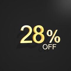 gold percentage sale with blak background