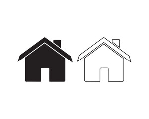 Fototapeta premium Home icon with thin line on white background