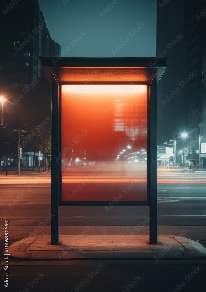 Sticker Bus stop vertical billboard architecture outdoors building.