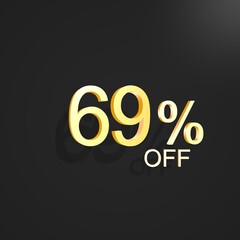 gold percentage sale with blak background