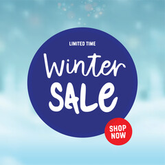 Winter sale banner,limited time, vector illustration 