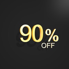 gold percentage sale with blak background