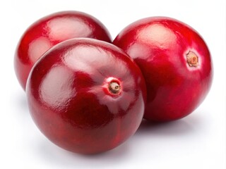 Fototapeta premium Fresh Whole Cranberries on Solid White Background