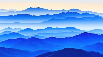 Tranquil Blue Mountain Landscape at Dusk