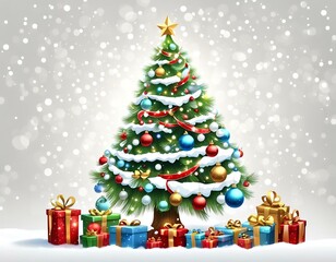 Christmas tree and decorations, Christmas gifts and ornaments