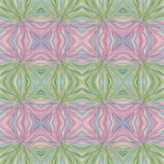 Spring floral pattern. Seamless abstract pattern in green, blue and pink. 