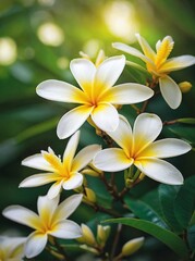white frangipani flowers