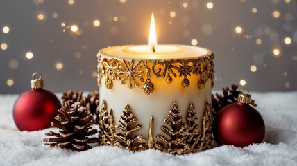 christmas decoration with candle