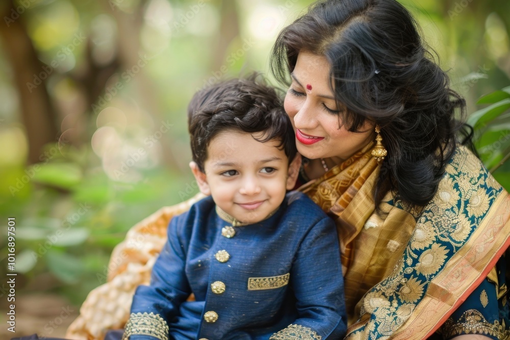 Wall mural South Asian family photo photography.