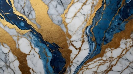 Luxurious Blue Marble Texture with Gold Veins