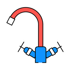 home faucet water line icon vector. home faucet water sign. isolated symbol illustration