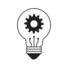 AI Guarding Innovation Safety Bulb Vector Icon Design, tech safety, digital protection, innovation guard, AI innovation