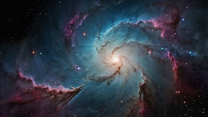 Captivating Swirl of a Distant Spiral Galaxy Nebula