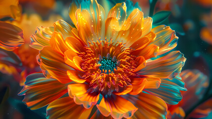 orange dahlia flower  generated AI