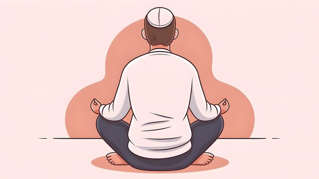 recommend clip art: Man in Meditation Pose  Sitting in Lotus Position  Mindfulness  Spiritual Practice  Yoga