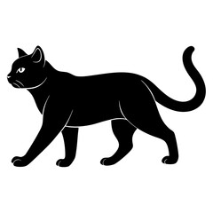 Walking cat silhouette vector