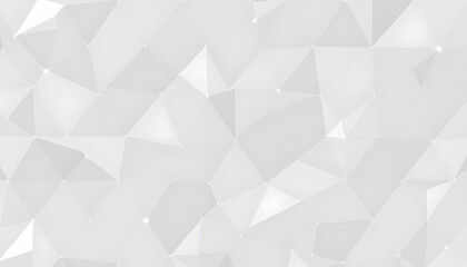 Obraz premium Abstract geometric white and gray triangle mosaic pattern background isolated with white highlights, png