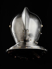 Medieval armor protection. Knight helm.