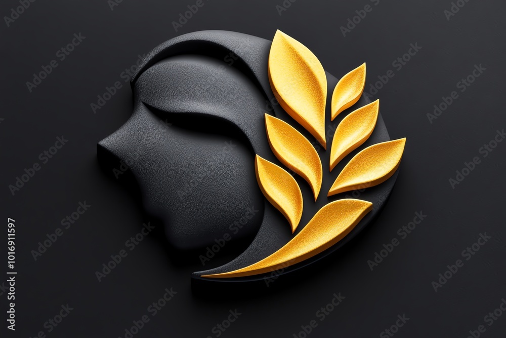 Poster Minimalist abstract of a sleeping figure, represented with simple, clean lines, symbolizing rest and relaxation