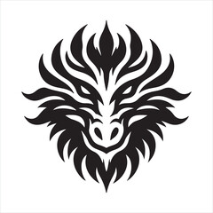 Obraz premium Logo face of a dragon, emblem silhouette on white background 