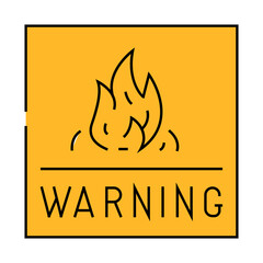 warning fire line icon vector. warning fire sign. isolated symbol illustration