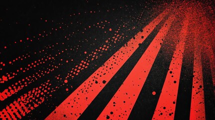 Black and red abstract grunge background with halftone style 