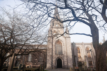 The castle at St Nicholas' Churchyard in Aberdeen, Scotland.