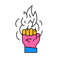 power fire line icon vector. power fire sign. isolated symbol illustration