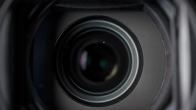 Close up of the lens of a camera