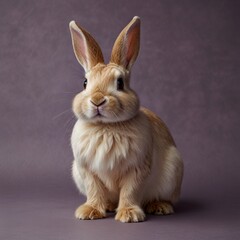 A easter bunny with cool sunglass standing in front of solid one color background