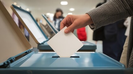 Hand Dropping Ballot into Voting Box