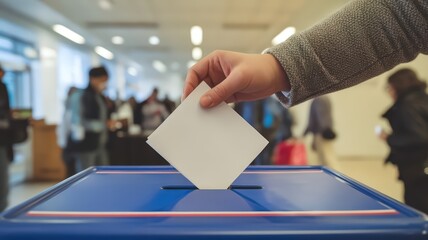 Hand Dropping Ballot into Voting Box