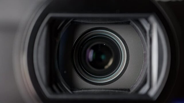 Close up of the lens of a camera