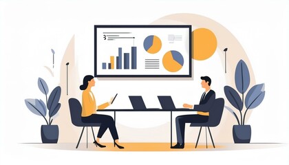 Business meeting with charts