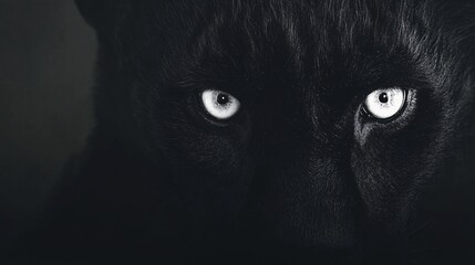black background with an dangerous animal white eyes watching