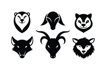 Fototapeta premium -create-6-different-animal-head-silhouette-vector-(10).eps