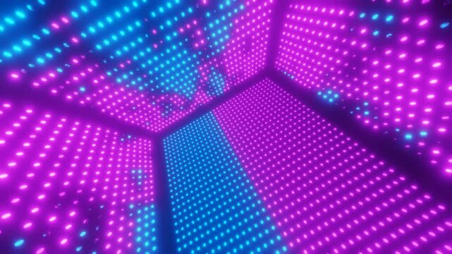 Square of neon particles abstract vj loop animation
