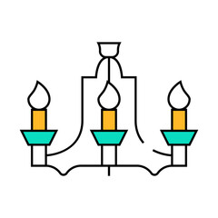 vintage lamp ceiling line icon vector. vintage lamp ceiling sign. isolated symbol illustration