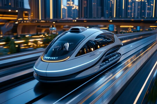 Person commuting in a high-speed underground transport system, symbolizing the future trends in hyperloop technology and rapid transit