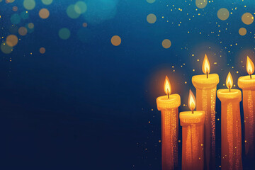 Hanukkah background. Copy space. Simple flat illustration