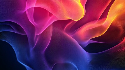 Obraz premium Abstract colorful swirls and waves of light on a dark background.