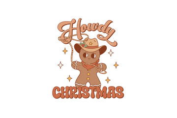 Howdy Christmas, Western Christmas PNG Sublimation T shirt design 