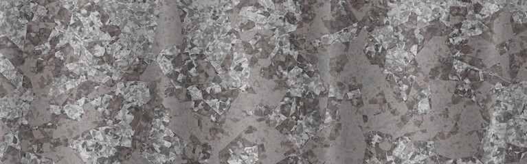 Abstract pattern of crystal-like structures on a gray textured surface in a modern artistic design